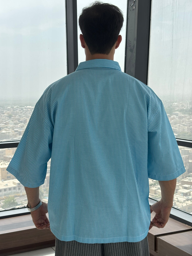 پیراهن باکسی آبی آسمانی good boy