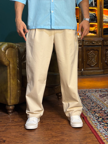 شلوار بگ پارچه ای نباتی